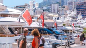 Monaco yacht show view from promenade