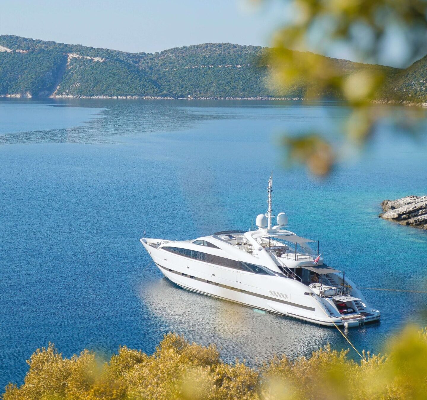 Used yacht mooring in a bay